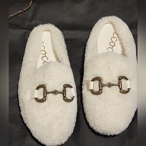 Women's Cream Fuzzy Loafers